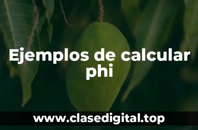Ejemplos de calcular phi