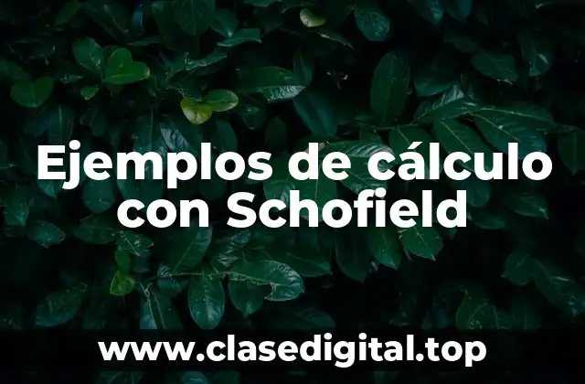 Ejemplos de cálculo con Schofield