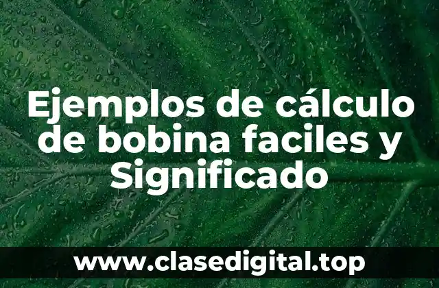 Ejemplos de cálculo de bobina faciles y Significado