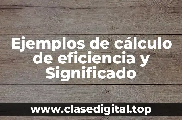 Ejemplos de cálculo de eficiencia y Significado