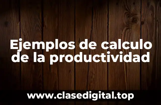 Ejemplos de cálculo de la productividad
