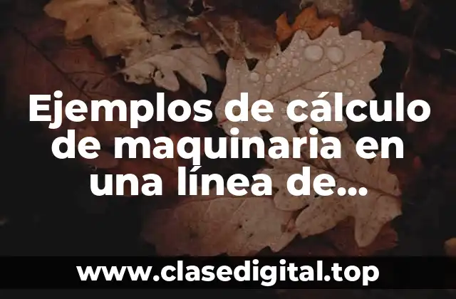 Ejemplos de cálculo de maquinaria en una línea de producción