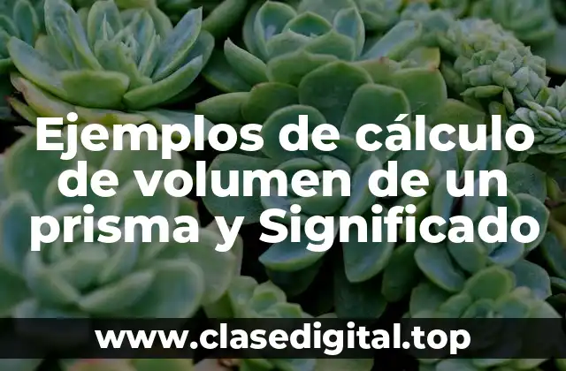 Ejemplos de cálculo de volumen de un prisma y Significado