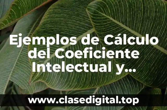 Ejemplos de Cálculo del Coeficiente Intelectual y Significado