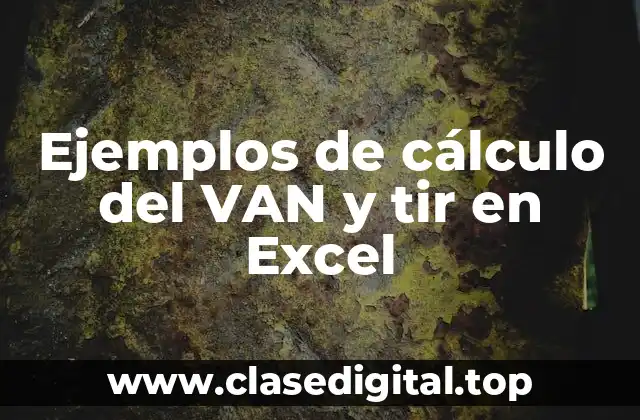 Ejemplos de cálculo del VAN y tir en Excel