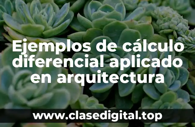 Ejemplos de cálculo diferencial aplicado en arquitectura