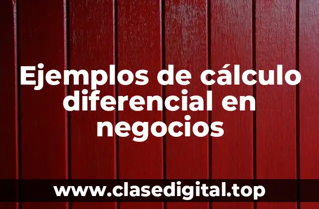 Ejemplos de cálculo diferencial en negocios