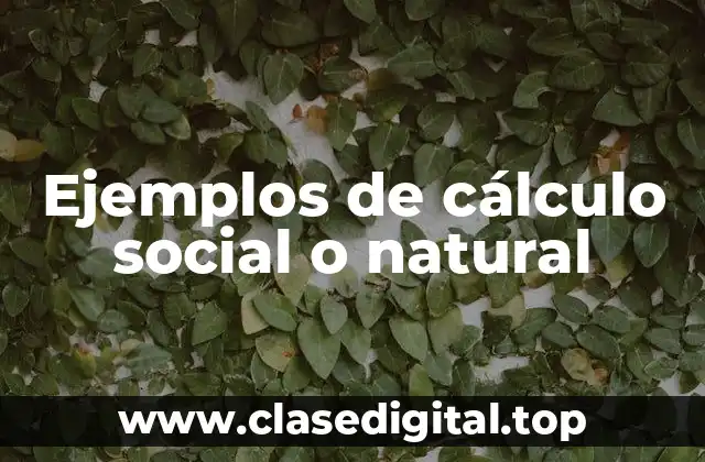 Ejemplos de cálculo social o natural