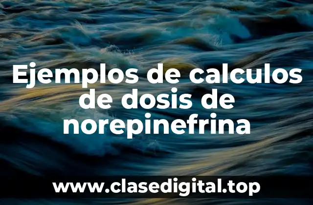 Ejemplos de calculos de dosis de norepinefrina