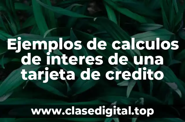 Ejemplos de calculos de interes de una tarjeta de credito