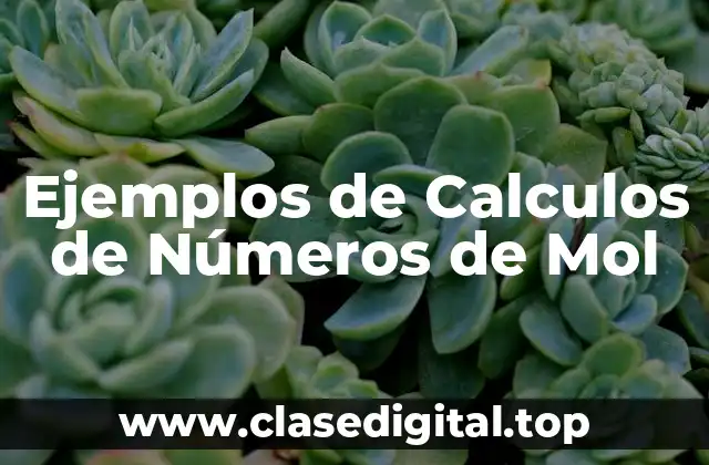 Ejemplos de Calculos de Números de Mol