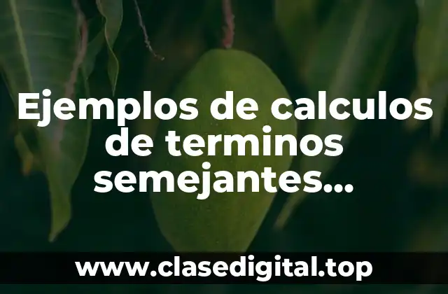 Ejemplos de calculos de terminos semejantes resueltos