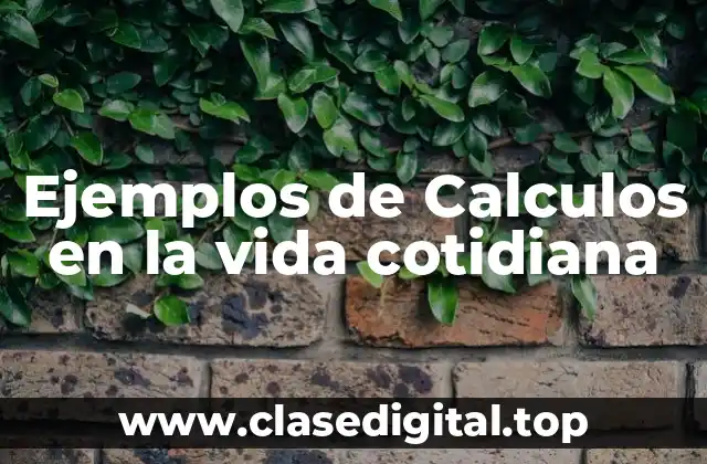 Ejemplos de calculos en la vida cotidiana