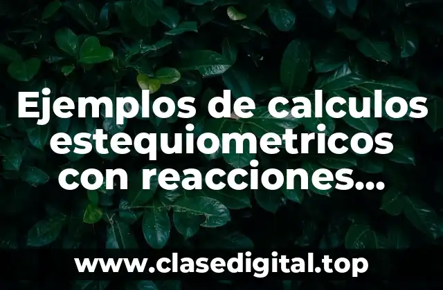 Ejemplos de calculos estequiometricos con reacciones quimicas