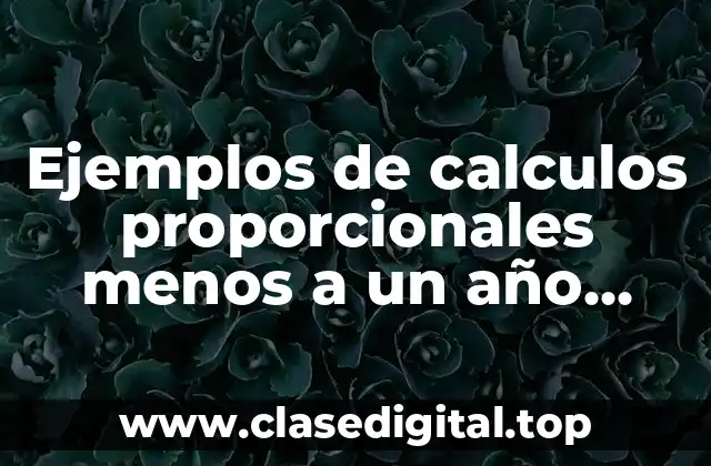 Ejemplos de calculos proporcionales menos a un año laboral