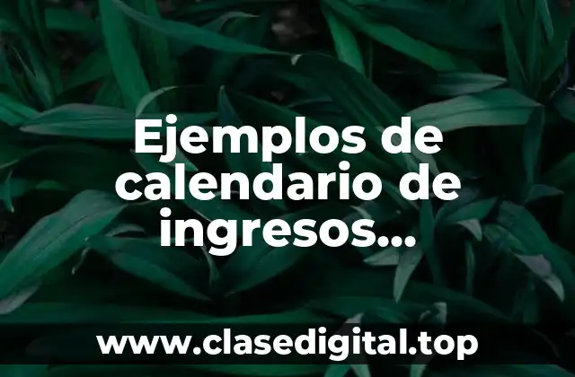 Ejemplos de calendario de ingresos municipales