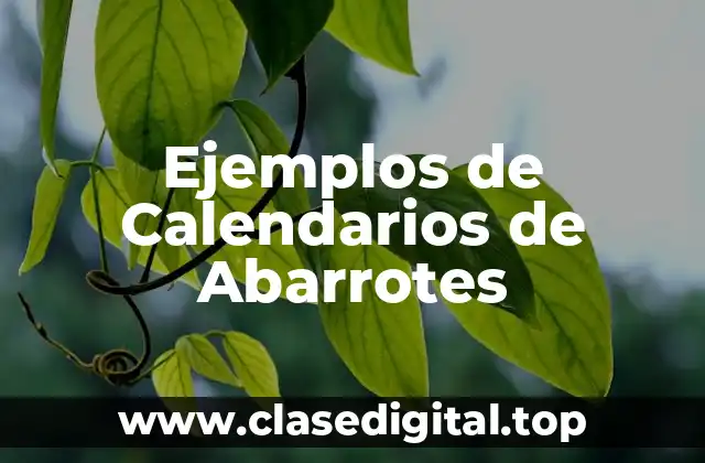 Ejemplos de Calendarios de Abarrotes
