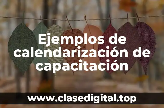 Ejemplos de calendarización de capacitación