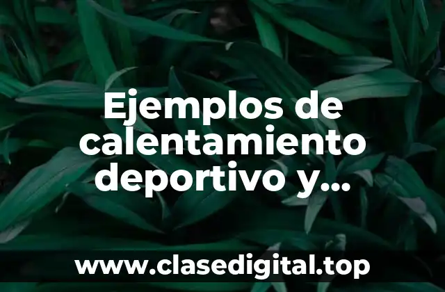 Ejemplos de calentamiento deportivo y Significado