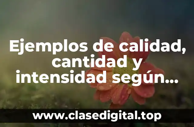Ejemplos de calidad, cantidad y intensidad según Zamora