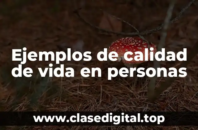 Ejemplos de calidad de vida en personas