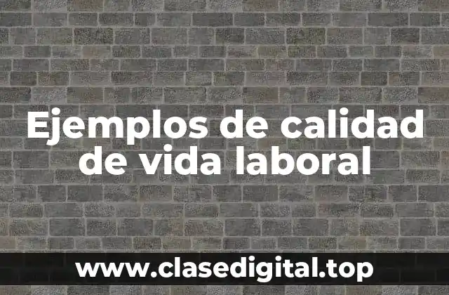 Ejemplos de calidad de vida laboral