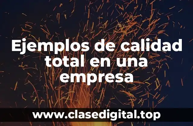 Ejemplos de calidad total en una empresa