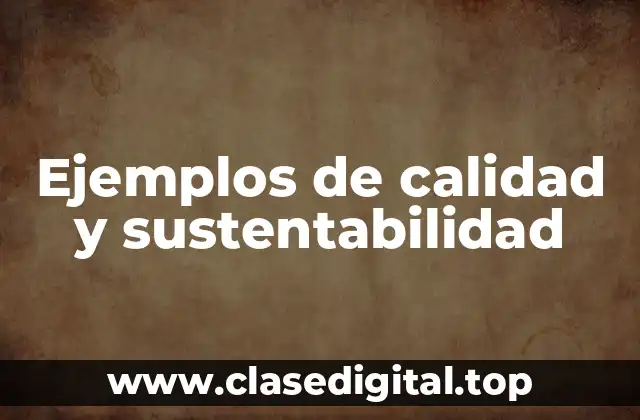 Ejemplos de calidad y sustentabilidad