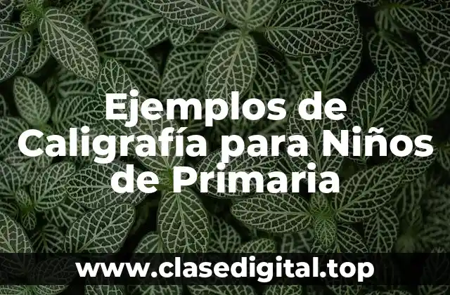 Ejemplos de Caligrafía para Niños de Primaria