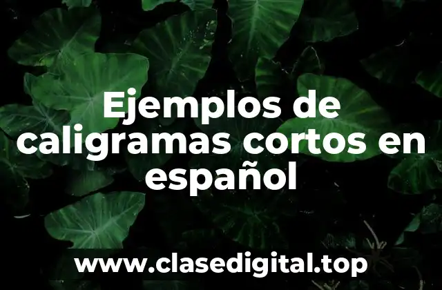 Ejemplos de caligramas cortos en español