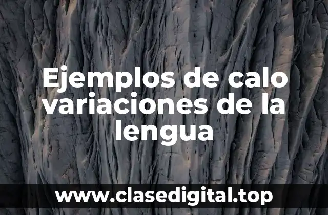 Ejemplos de calo variaciones de la lengua
