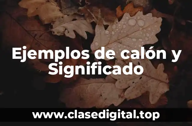 Ejemplos de calón y Significado