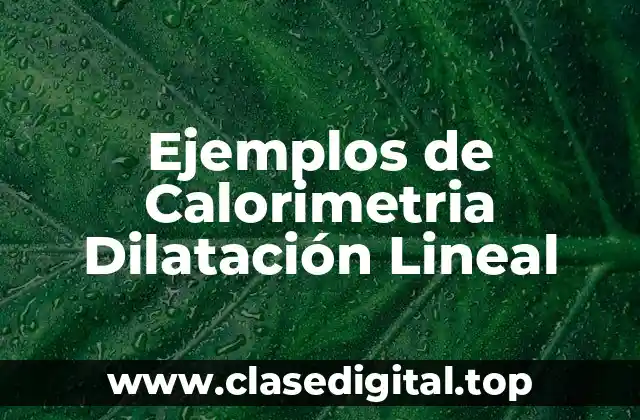 Ejemplos de Calorimetria Dilatación Lineal