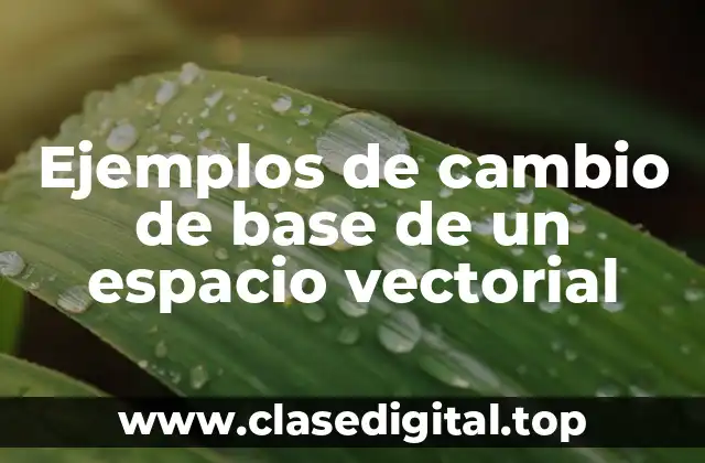 Ejemplos de cambio de base de un espacio vectorial