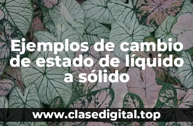 Ejemplos de cambio de estado de líquido a sólido