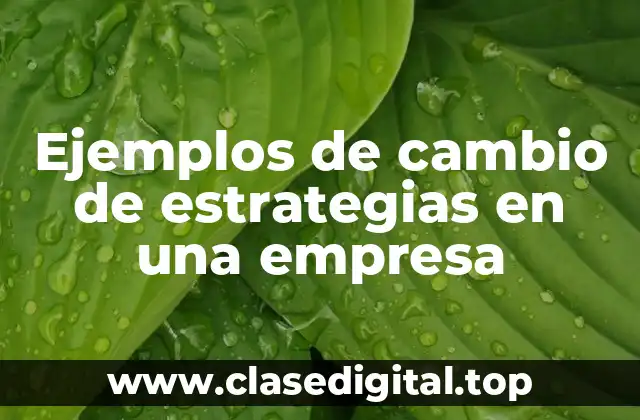 Ejemplos de cambio de estrategias en una empresa