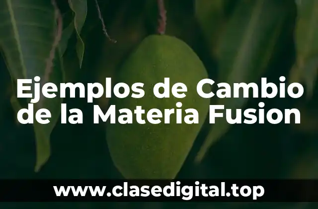 Ejemplos de Cambio de la Materia Fusion