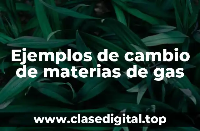 Ejemplos de cambio de materias de gas