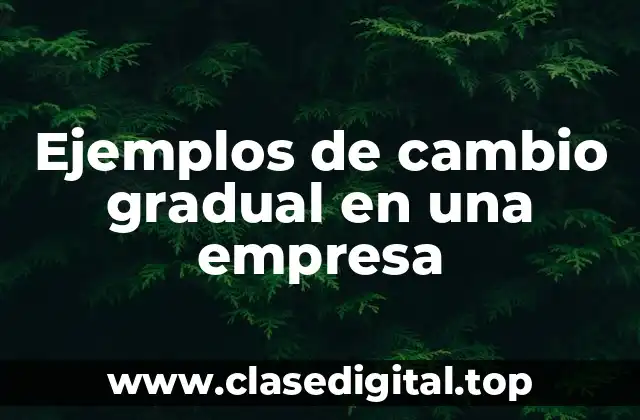 Ejemplos de cambio gradual en una empresa