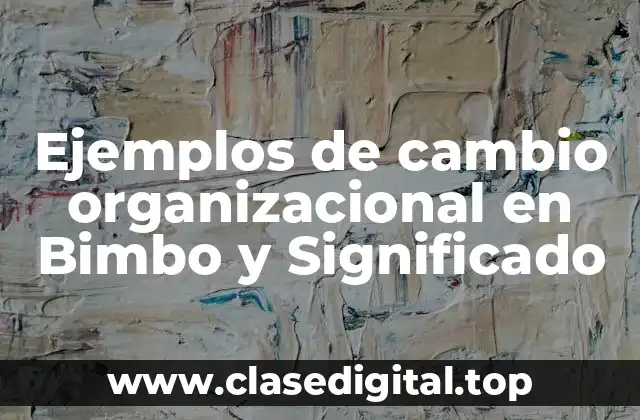 Ejemplos de cambio organizacional en Bimbo y Significado