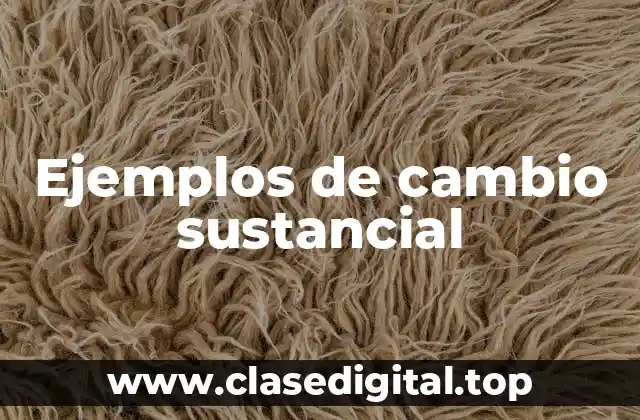 Ejemplos de cambio sustancial