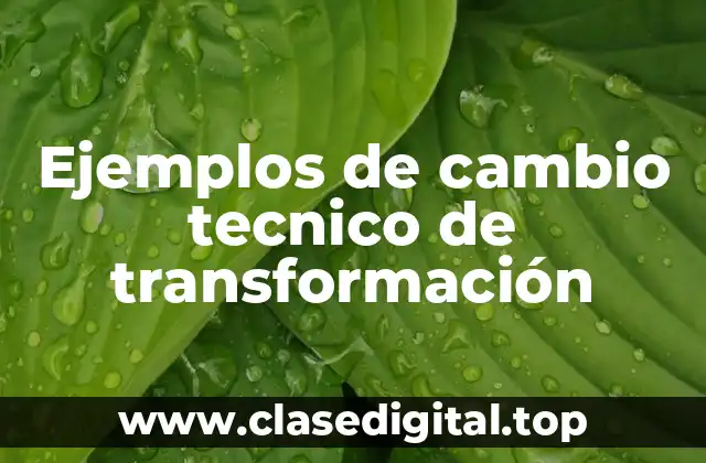 Ejemplos de cambio tecnico de transformación