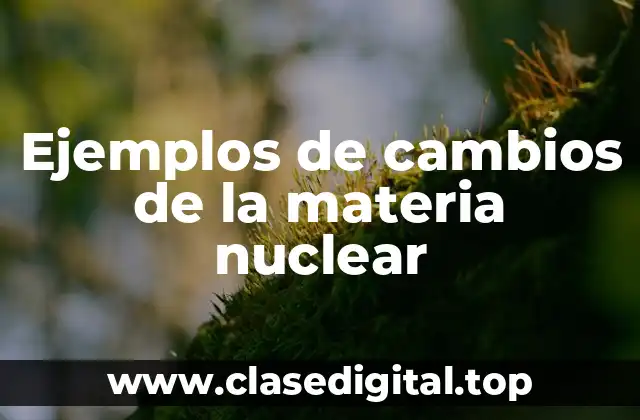Ejemplos de cambios de la materia nuclear