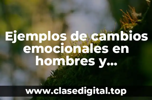 Ejemplos de cambios emocionales en hombres y Significado