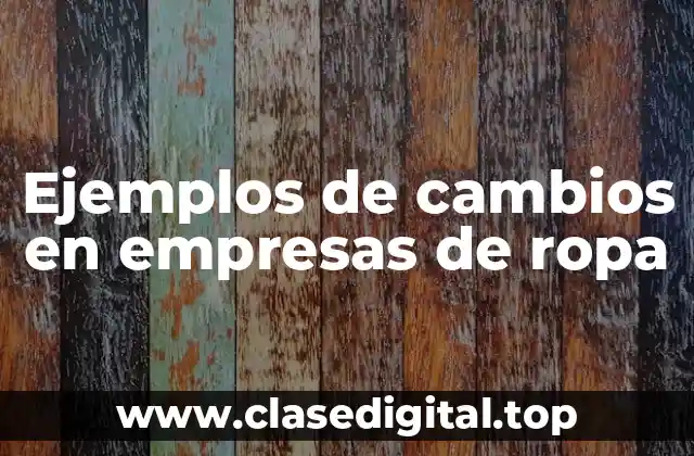 Ejemplos de cambios en empresas de ropa