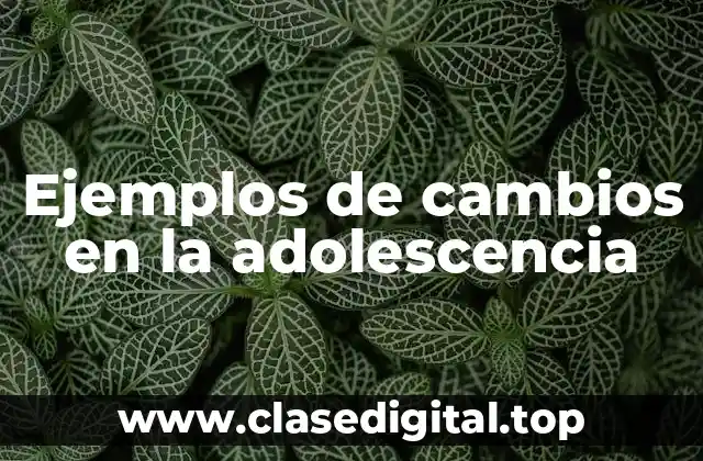 Ejemplos de cambios en la adolescencia