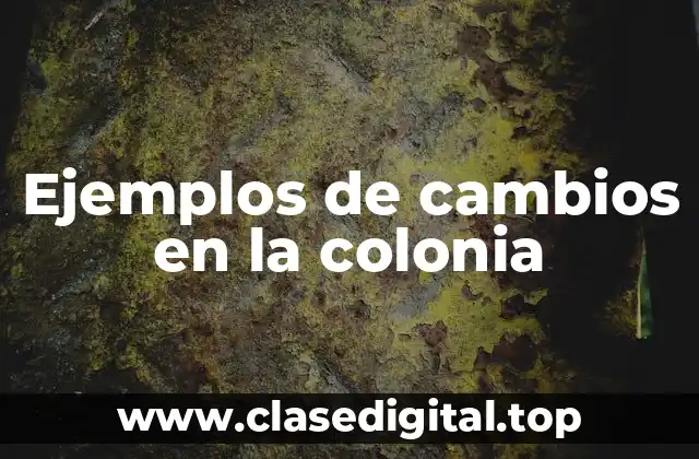 Ejemplos de cambios en la colonia