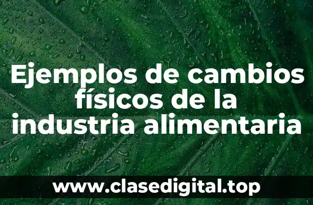 Ejemplos de cambios físicos de la industria alimentaria
