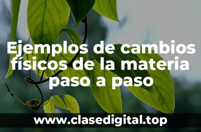 Ejemplos de cambios físicos de la materia paso a paso