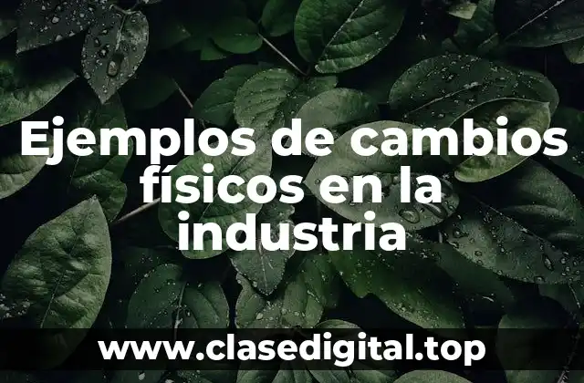 Ejemplos de cambios físicos en la industria